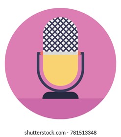 A flat design vintage microphone icon