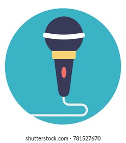 A flat design vintage microphone icon