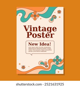 Flat design vintage poster template