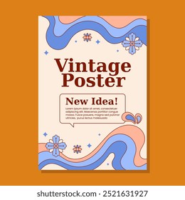 Modelo de cartaz vintage de design plano