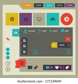 Flat design vintage UI template