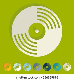 Flat design: vinyl record