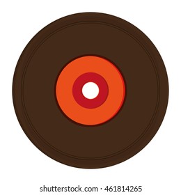 flat design vinyl record icon vector illustration