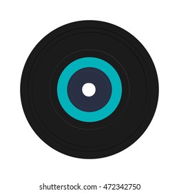 flat design vinyl record icon vector illustration