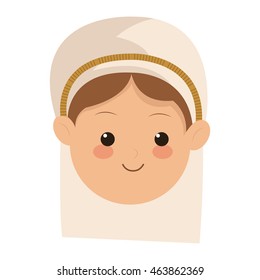 flat design virgin mary icon vector illustration