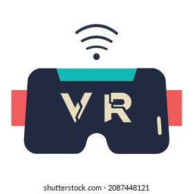 gafas de realidad virtual de diseño plano. icono de gafas de realidad virtual para diseño web