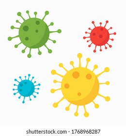 Ilustración de virus y bacterias de diseño plano