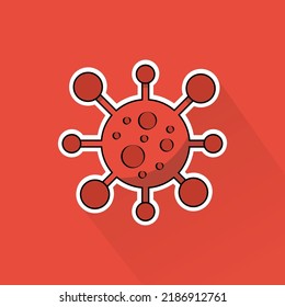 Flat Design of Virus, can be use as Sticker, Logo, and Poster