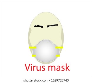 Flat design for virus mask 