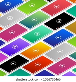Flat design vlog concept. Create video content and make money. Vector illustrate
