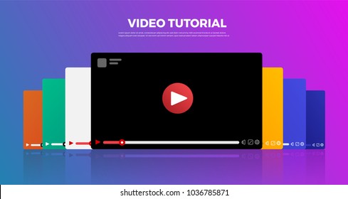 Flat design vlog concept. Create video content and make money. Vector illustrate
