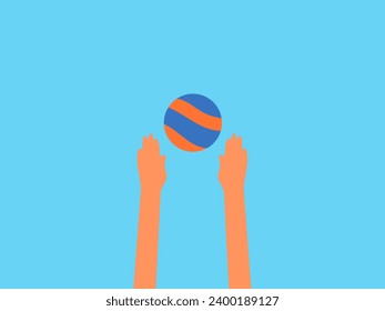 flat design volleyball vector illustration