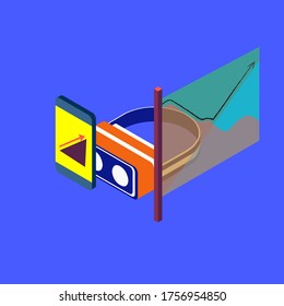 flat design of vr headset