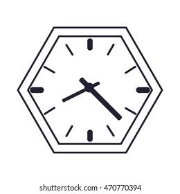 flat design wall clock icon vector illustration