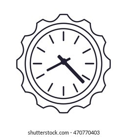 flat design wall clock icon vector illustration