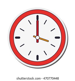 flat design wall clock icon vector illustration