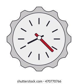 flat design wall clock icon vector illustration