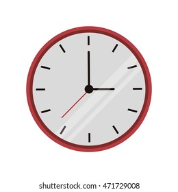 flat design wall clock icon vector illustration