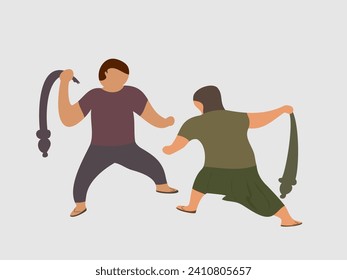 flat design war tradition sarong vector illustration