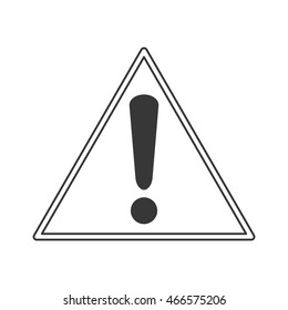 flat design warning sign icon vector illustration