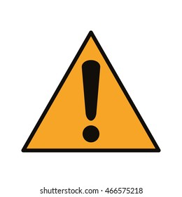 flat design warning sign icon vector illustration