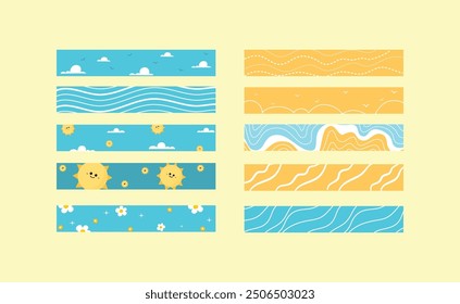 Colección de washi tape de diseño plano