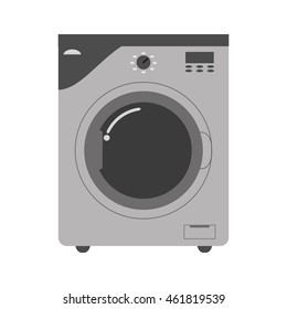 flat design washing machine icon vector illustration