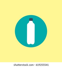 flat design water or soda bottle icon vector & symbol in a circle rounded for website illustration