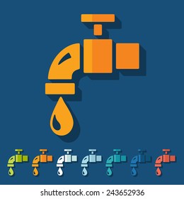 Flat design: water tap