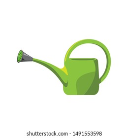 Flat design watering can isolated on white background. Vector illustration.