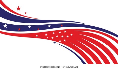 Diseño plano ondeando el fondo de la bandera americana