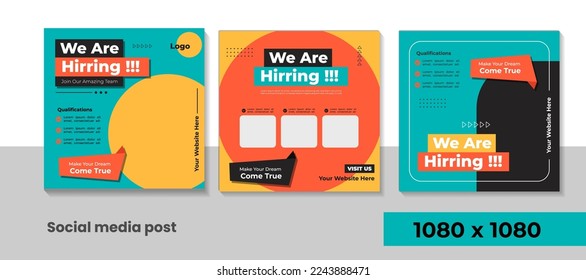 flat design we are hiring template