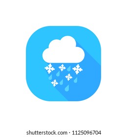 Flat design weather - Rain and snow