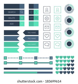 Flat design web elements. Template for app and website. Vector illustration
