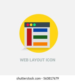 Flat Design Web Layout Templates Icon. Creative application design concept icon