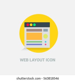 Flat Design Web Layout Templates Icon. Creative application design concept icon