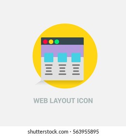 Flat Design Web Layout Templates Icon. Creative application design concept icon