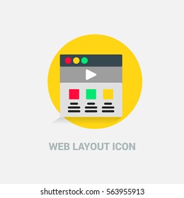 Flat Design Web Layout Templates Icon. Creative application design concept icon