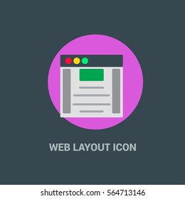Flat Design Web Layout Templates Icon. Creative application design concept icon