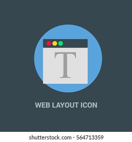 Flat Design Web Layout Templates Icon. Creative application design concept icon