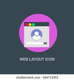 Flat Design Web Layout Templates Icon. Creative application design concept icon