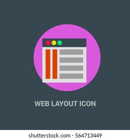Flat Design Web Layout Templates Icon. Creative application design concept icon