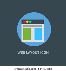Flat Design Web Layout Templates Icon. Creative application design concept icon