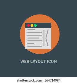 Flat Design Web Layout Templates Icon. Creative application design concept icon