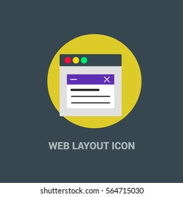 Flat Design Web Layout Templates Icon. Creative application design concept icon