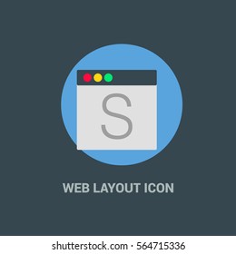 Flat Design Web Layout Templates Icon. Creative application design concept icon