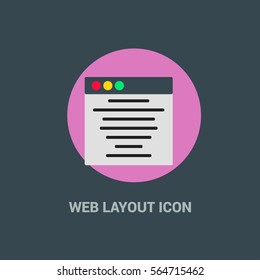 Flat Design Web Layout Templates Icon. Creative application design concept icon