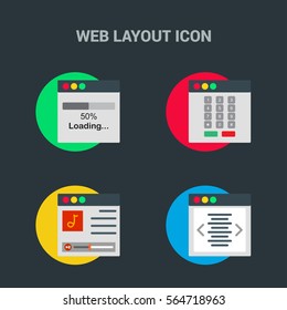 Flat Design Web Layout Templates Icon. Creative application design concept icon