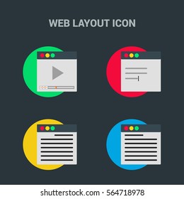 Flat Design Web Layout Templates Icon. Creative application design concept icon