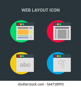 Flat Design Web Layout Templates Icon. Creative application design concept icon